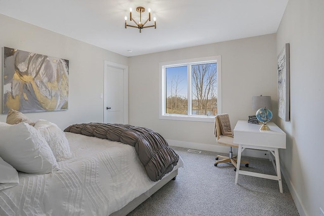1104 Walter St, Lemont, IL 60439 - carpeted bedroom with a chandelier and baseboards