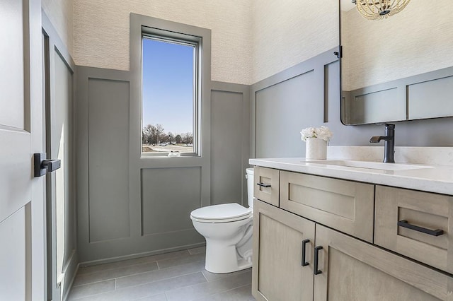 1104 Walter St, Lemont, IL 60439 - bathroom with vanity, tile patterned flooring, and healthy amount of natural light