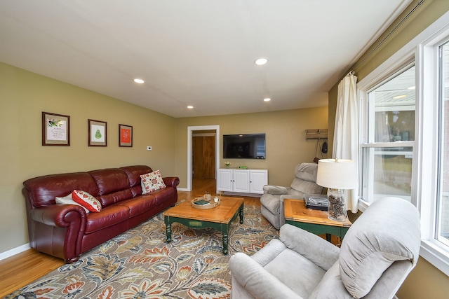 131 N Pierce Ave, Wheaton, IL 60187 - living room featuring wood finished floors and recessed lighting