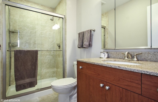 701 Forum Sq Unit 602, Glenview, IL 60025 - full bathroom with vanity, a stall shower, and tile patterned floors