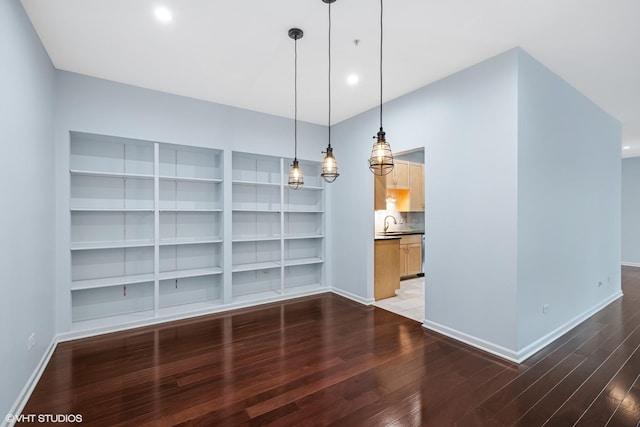 501 Forest Ave Unit 305, Glen Ellyn, IL 60137 - unfurnished dining area featuring wood finished floors, recessed lighting, and built in features