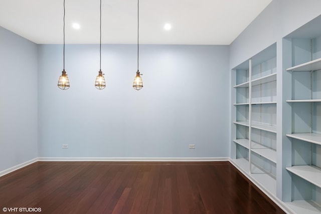 501 Forest Ave Unit 305, Glen Ellyn, IL 60137 - empty room with dark wood-style flooring and recessed lighting