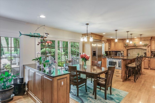 1490 S Ridge Rd, Lake Forest, IL 60045 - dining room featuring light wood-style flooring and recessed lighting