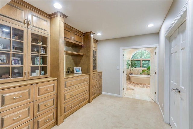1490 S Ridge Rd, Lake Forest, IL 60045 - corridor with light carpet and recessed lighting