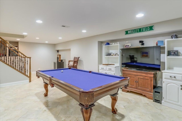 1490 S Ridge Rd, Lake Forest, IL 60045 - game room featuring pool table and recessed lighting