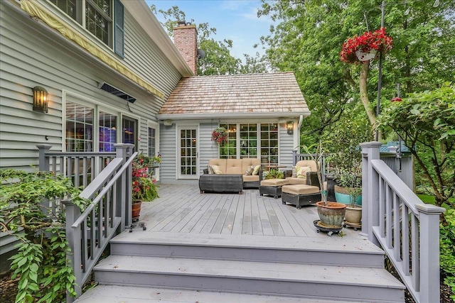 1490 S Ridge Rd, Lake Forest, IL 60045 - wooden terrace with an outdoor living space
