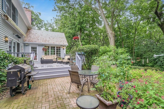 1490 S Ridge Rd, Lake Forest, IL 60045 - view of patio featuring area for grilling, a deck, outdoor lounge area, and outdoor dining area