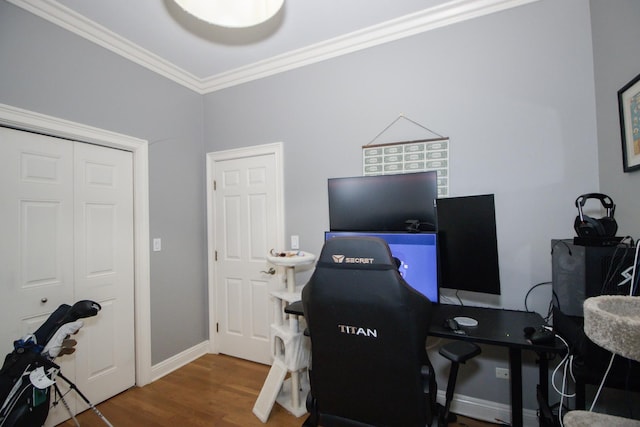 323 W Schiller St Unit 1W, Chicago, IL 60610 - home office featuring ornamental molding and wood finished floors