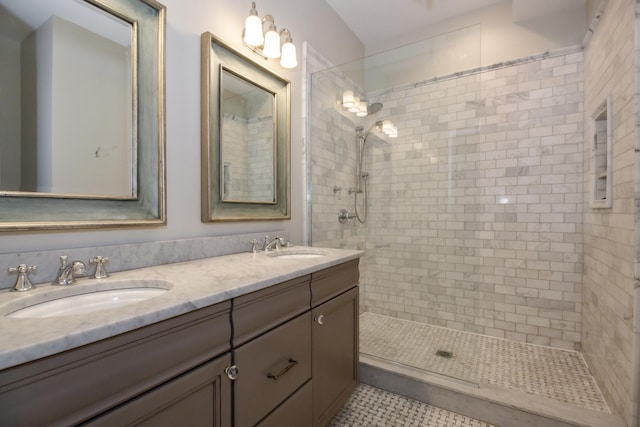 323 W Schiller St Unit 1W, Chicago, IL 60610 - full bathroom with double vanity and a tile shower