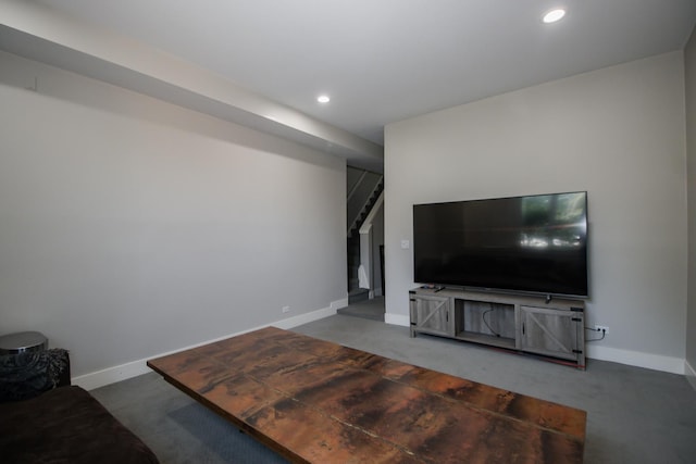 323 W Schiller St Unit 1W, Chicago, IL 60610 - living area featuring carpet flooring, recessed lighting, and stairs