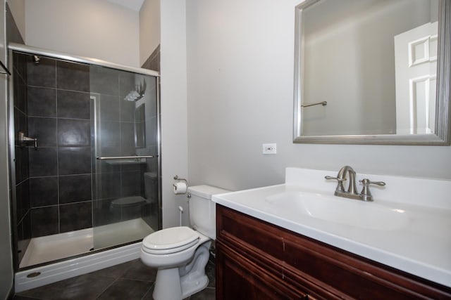 323 W Schiller St Unit 1W, Chicago, IL 60610 - bathroom with vanity, a shower stall, and tile patterned flooring