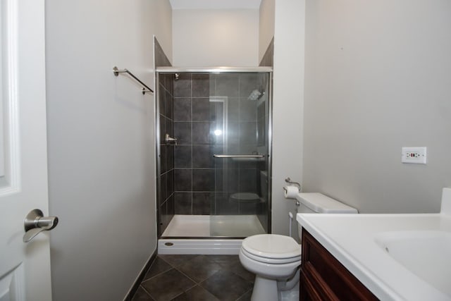 323 W Schiller St Unit 1W, Chicago, IL 60610 - bathroom with vanity, a shower stall, and tile patterned flooring