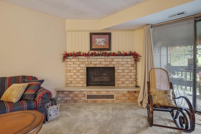 740 Saint Andrews Ln Unit 13, Crystal Lake, IL 60014 - carpeted living area featuring a fireplace