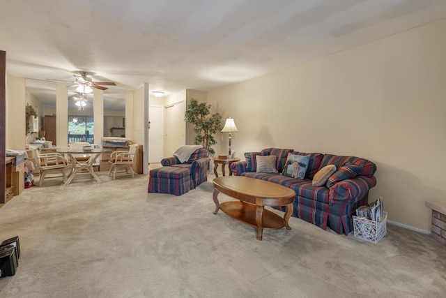 740 Saint Andrews Ln Unit 13, Crystal Lake, IL 60014 - living area featuring ceiling fan and carpet