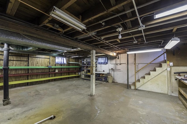 1128 Shiloh Blvd, Zion, IL 60099 - unfinished below grade area featuring stairway