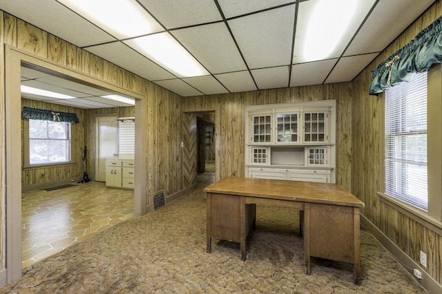 1128 Shiloh Blvd, Zion, IL 60099 - unfurnished office featuring a paneled ceiling and wooden walls