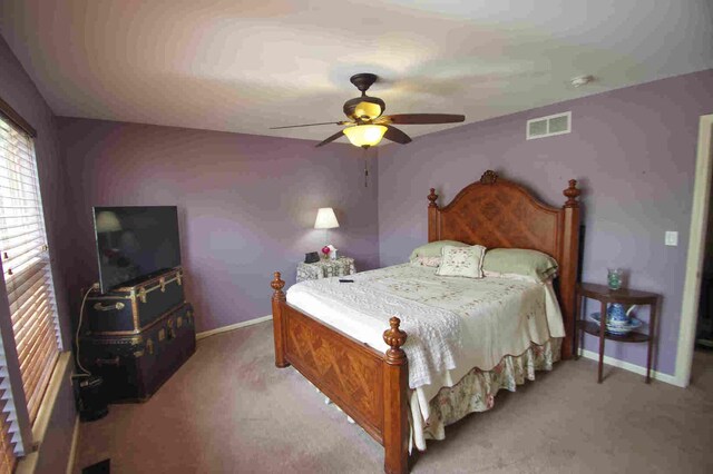 1437 Sage Dr, Bolingbrook, IL 60490 - carpeted bedroom featuring baseboards and ceiling fan