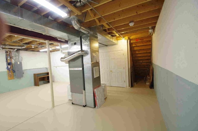 1437 Sage Dr, Bolingbrook, IL 60490 - unfinished basement with electric panel and heating unit