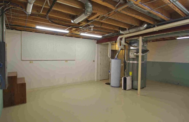 1437 Sage Dr, Bolingbrook, IL 60490 - unfinished below grade area with gas water heater and heating unit