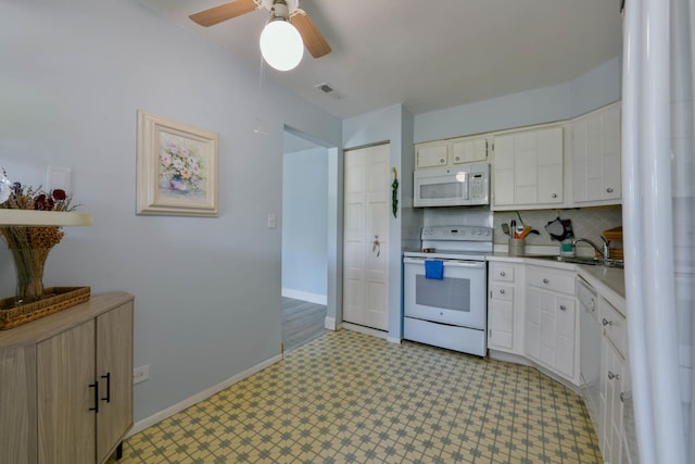 9395 Landings Ln Unit 406, Des Plaines, IL 60016 - kitchen with white appliances, light countertops, light floors, and white cabinets
