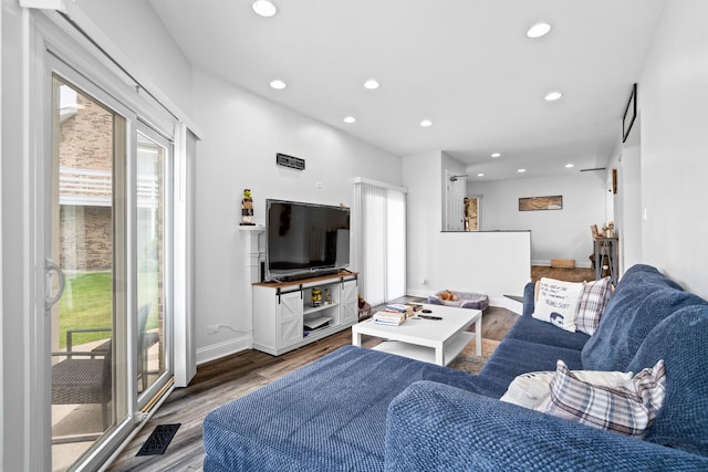 1211 Ranchview Ct Unit 1211, Buffalo Grove, IL 60089 - living area featuring wood finished floors and recessed lighting