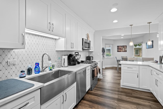 1211 Ranchview Ct Unit 1211, Buffalo Grove, IL 60089 - kitchen with appliances with stainless steel finishes, white cabinets, light countertops, recessed lighting, and decorative light fixtures