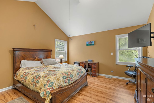 4091/2 Concord Ave, Fox River Grove, IL 60021 - bedroom featuring light wood finished floors and high vaulted ceiling