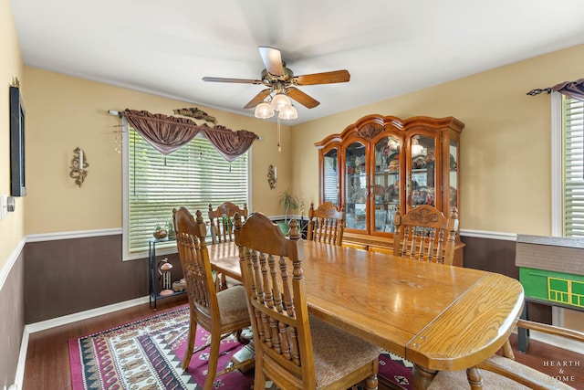4091/2 Concord Ave, Fox River Grove, IL 60021 - dining room featuring a ceiling fan and wood finished floors