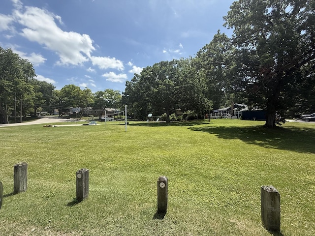 1006 Totem Trl, Mchenry, IL 60051 - view of home's community with volleyball court, a lawn, and view of scattered trees