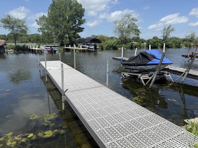 1006 Totem Trl, Mchenry, IL 60051 - dock area with boat lift and a water view