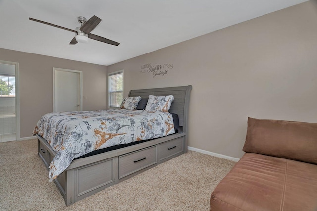 4218 Glenlo Dr, Plainfield, IL 60586 - bedroom with light carpet and a ceiling fan