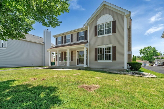 4218 Glenlo Dr, Plainfield, IL 60586 - view of front of home with covered porch and a front yard