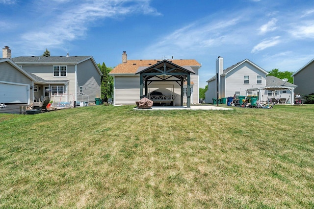4218 Glenlo Dr, Plainfield, IL 60586 - back of property with a gazebo and a yard
