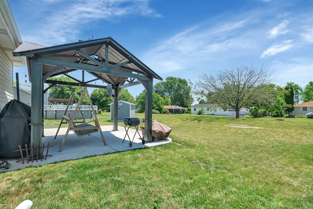 4218 Glenlo Dr, Plainfield, IL 60586 - view of green lawn featuring a gazebo and a patio