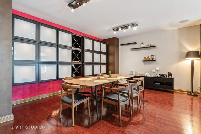 1867 Admiral Ct, Glenview, IL 60026 - dining space with hardwood / wood-style floors and track lighting