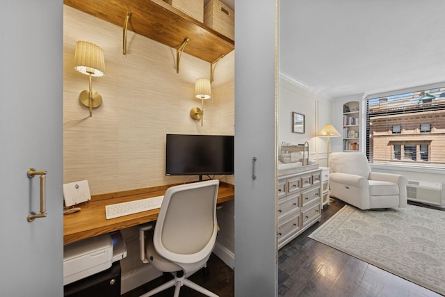 1450 N Astor St Unit 5C, Chicago, IL 60610 - office area with wood finished floors, built in features, and ornamental molding