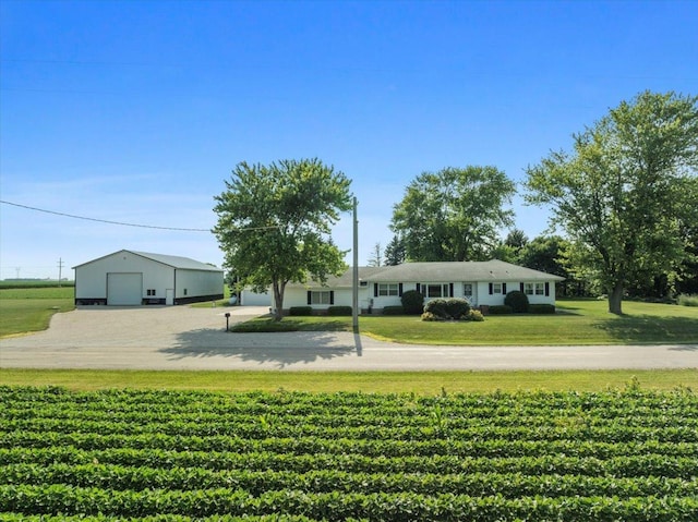 13079 N 1800 E Rd, Pontiac, IL 61764 - view of green lawn featuring a garage and an outdoor structure