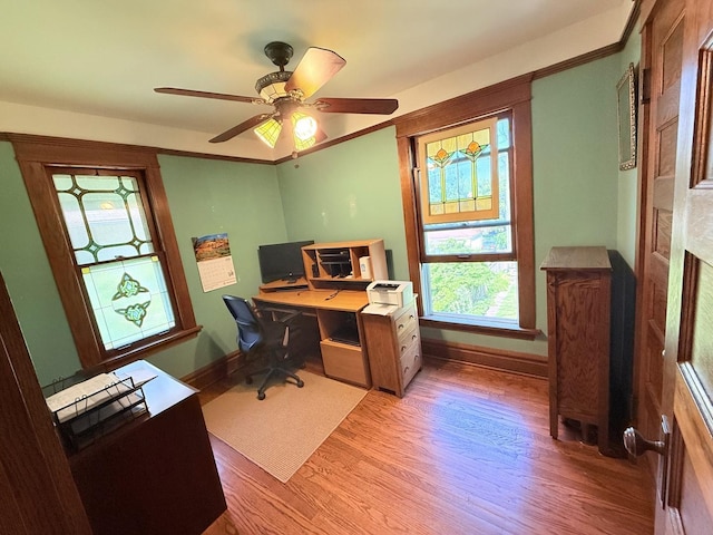 500 Fair Oaks Ave, Oak Park, IL 60302 - office with wood finished floors and a ceiling fan