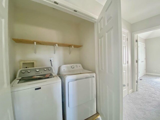9159 S Dobson Ave, Chicago, IL 60619 - laundry area featuring separate washer and dryer and carpet floors