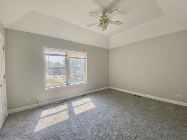 9159 S Dobson Ave, Chicago, IL 60619 - spare room with carpet flooring, a ceiling fan, and vaulted ceiling