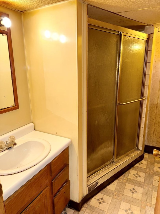 826 S E Ave, Oak Park, IL 60304 - bathroom with vanity, a stall shower, and tile patterned floors