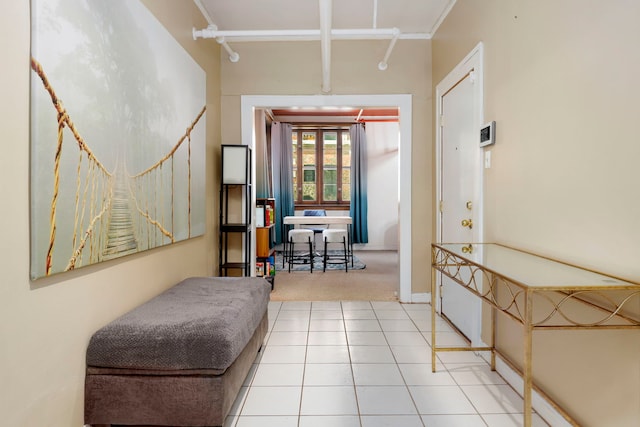 1360 E Madison Park Unit B, Chicago, IL 60615 - hallway with light colored carpet and light tile patterned floors
