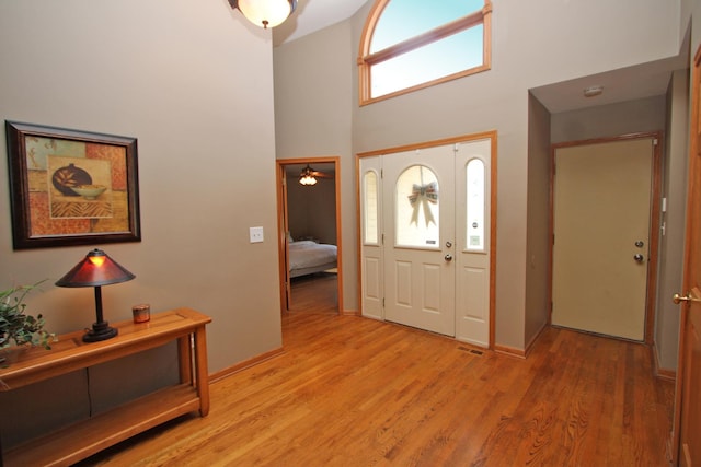 135 Miller Rd, Lake Zurich, IL 60047 - foyer featuring a high ceiling and light wood finished floors