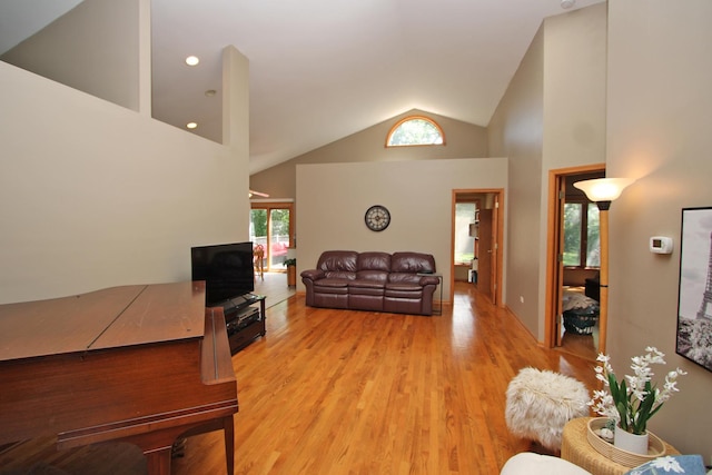 135 Miller Rd, Lake Zurich, IL 60047 - living room featuring high vaulted ceiling, plenty of natural light, and light wood finished floors