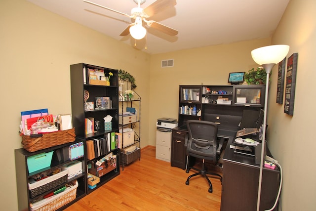 135 Miller Rd, Lake Zurich, IL 60047 - home office with wood finished floors and a ceiling fan