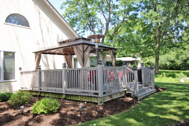 135 Miller Rd, Lake Zurich, IL 60047 - deck with a gazebo and a yard
