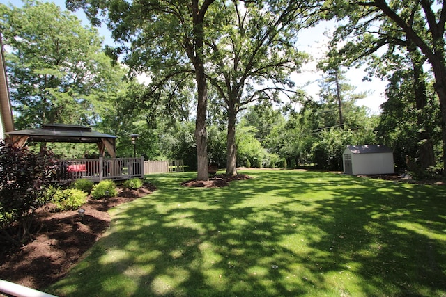 135 Miller Rd, Lake Zurich, IL 60047 - view of green lawn featuring a gazebo and a shed