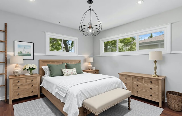1902 N Washington St, Wheaton, IL 60187 - bedroom featuring dark wood-style flooring and recessed lighting