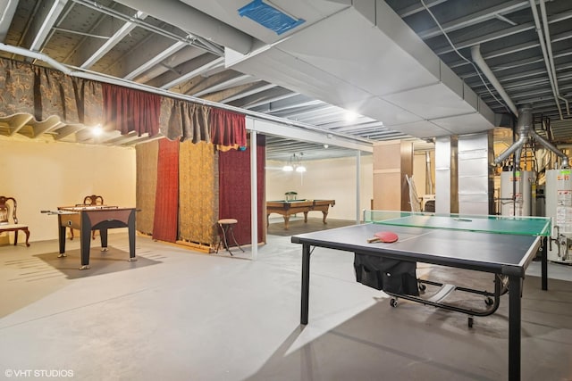 10305 Ridge Ln, Huntley, IL 60142 - game room featuring concrete flooring and gas water heater
