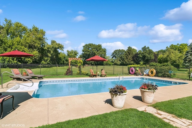 10305 Ridge Ln, Huntley, IL 60142 - view of swimming pool with a fenced backyard and a patio